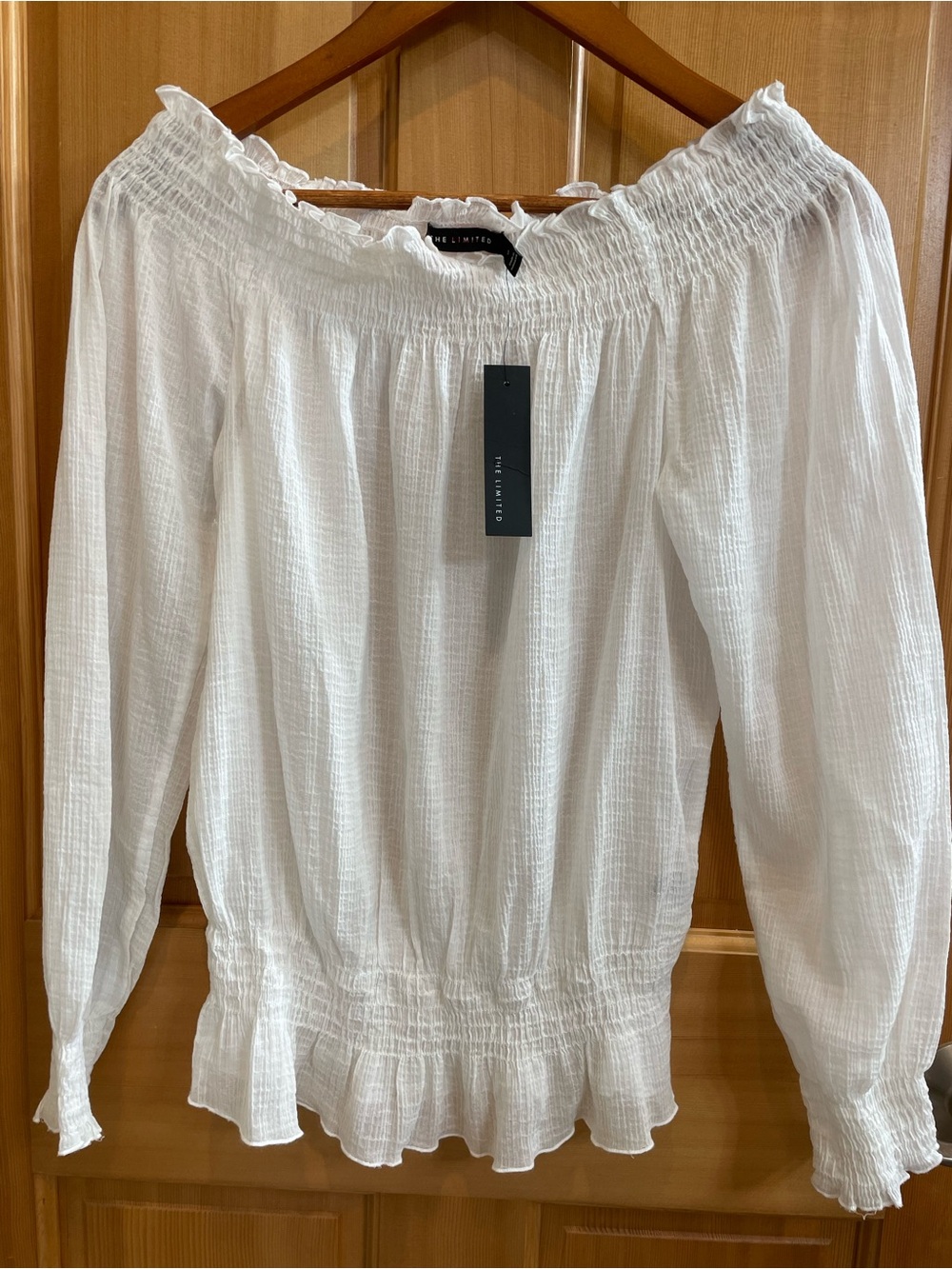 The Limited White Off-Shoulder Peasant Blouse